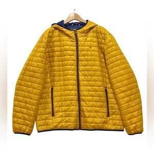 NWOT Tommy Hilfiger Yellow Hooded Quilted Puffer Jacket XXL Packable Lightweight